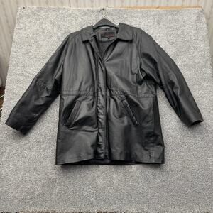 Vintage 90s Y2K Phase Two Leather Coat Men XL Streetwear Minimalist Matrix Lined